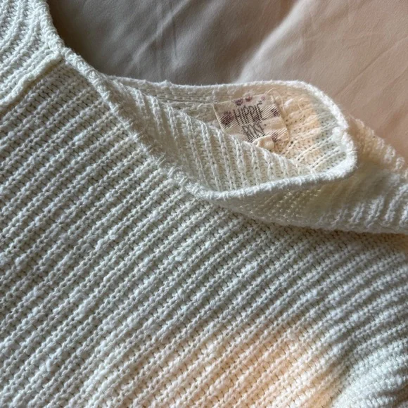 Hippie Rose Cream V-Neck Sweater - Picture 4 of 8